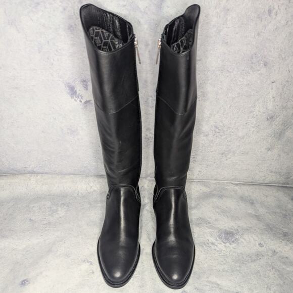 Aquatalia Black Leather Nerina Knee High Tall Riding Boot in Black, Size 6.5 - Picture 6 of 14